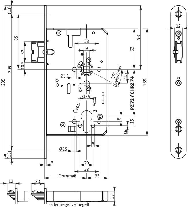 Image du produit BKS Serrure B-21170, RZ, DINgauche