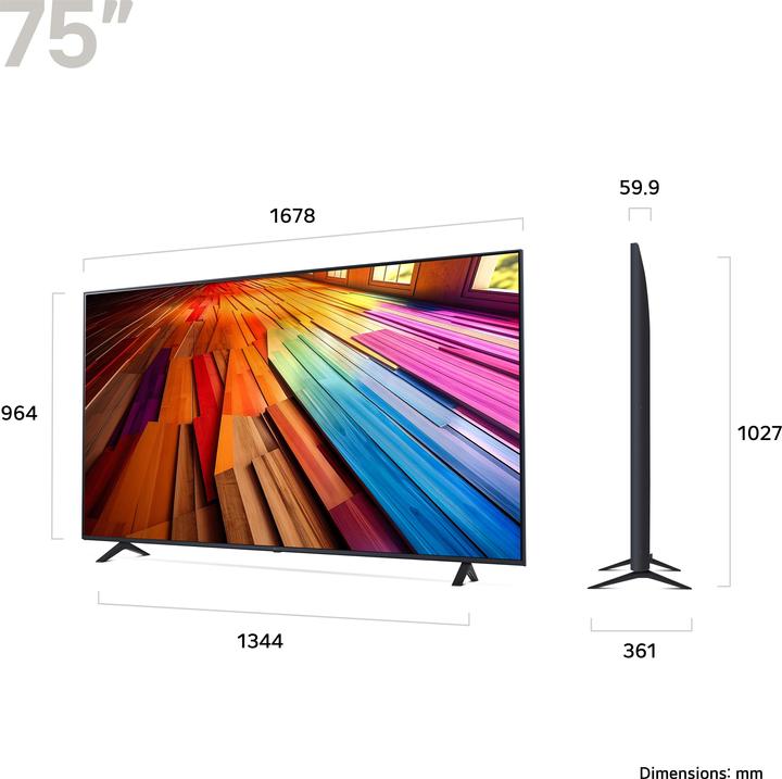 Actual product image LG 75UT80006LA 4K UHD TV 189 cm (75) (75", LED, 4K, 2024)
