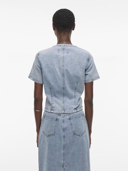 Image du produit Rouge Edit Denim Oberteil mit kurzen Ärmeln (38)