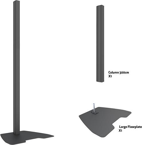 Immagine prodotto Multibrackets Piastra di base con colonna, per serie Pro, alluminio, nero