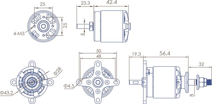 Actual product image Planet-Hobby JOKER 4250-5 V3 820 KV BRUSHLESS MOTOR