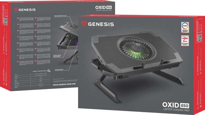 Immagine prodotto Genesis Pad di raffreddamento per laptop OXID 850 nero, 270 x 400 x 35 mm