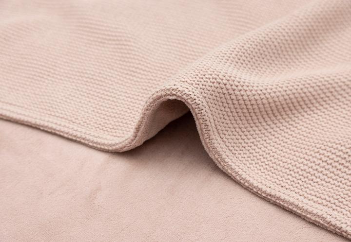 Image du produit Jollein - Deken Ledikant 100x150cm Basic Knit - Dekentje Baby - Wild Rose/Fleece (100 x 150 cm)