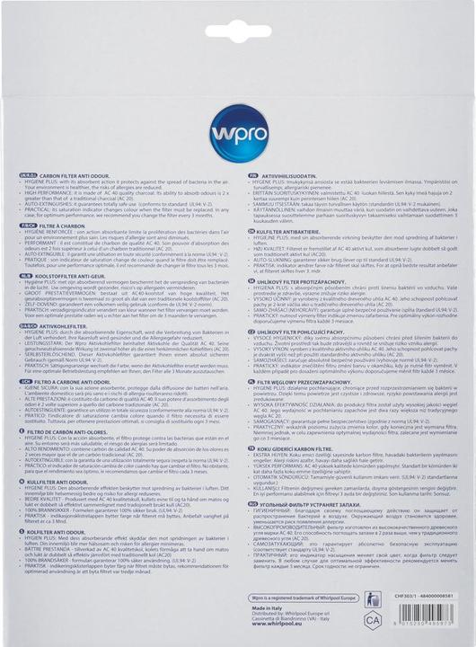 Image du produit Whirlpool Filtre antibactérien à charbon actif CHF303, 481281718532, Type 303 - CHF303/1 484000008581