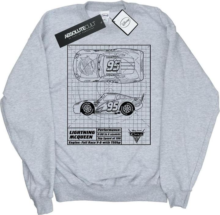 Immagine prodotto Disney Cars Lightning McQueen Blueprint Felpa Ragazze (140, 146)