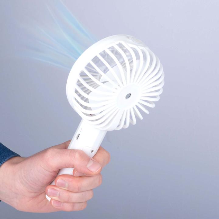 Actual product image Lifetime Air Set of 2 spray fans with Hay holder, hand fan, rechargeable battery