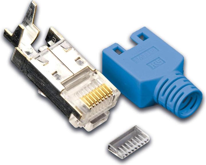 Wirewin Plug RJ45 Hirose TM11 50 pieces, Blue (Network cable plug)