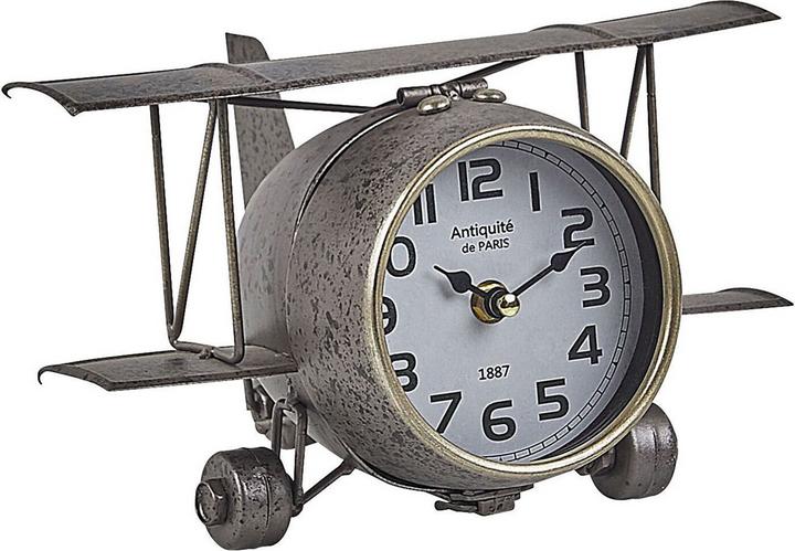 Produktbild Beliani Tischuhr silber Flugzeugsform 15 cm STANS