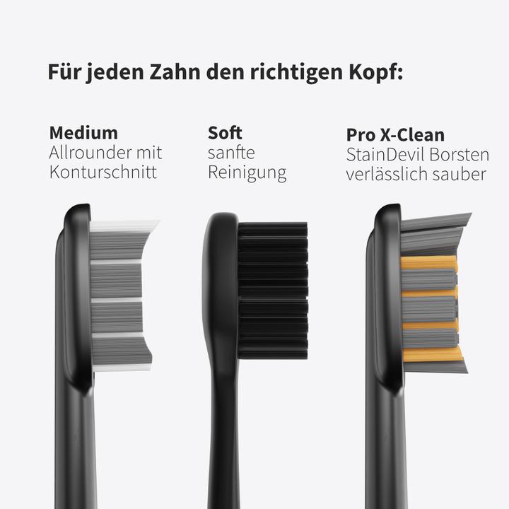 Image du produit Zahnheld Tête de brosse Basic Medium 6x Noir (6 x)