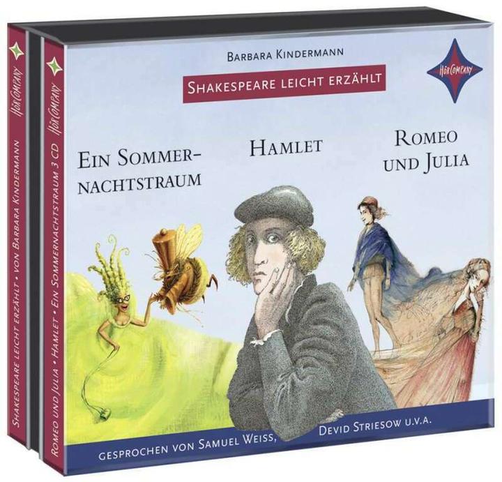 Produktbild Shakespeare leicht erzählt: Romeo und Julia, Hamlet, Ein Sommernachtstraum (Devid Striesow, Jens Wawrczeck, Barbara Kindermann, Samuel Weiss, Klaus Ensikat, Deutsch)