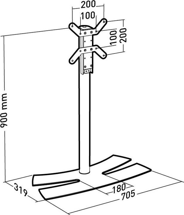 Immagine prodotto Erard LUX-UP 900M Supporto TV 19-43 pollici, bianco (55", 30 kg)