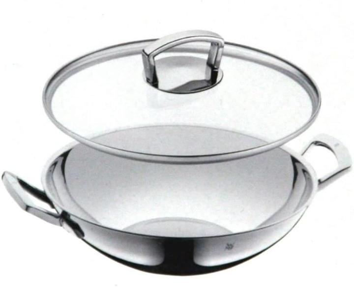 Produktbild WMF Wok Wokpfanne 36cm mit Glasdeckel Induktion Edelstahl (36 cm, Wok Pfanne, Edelstahl)