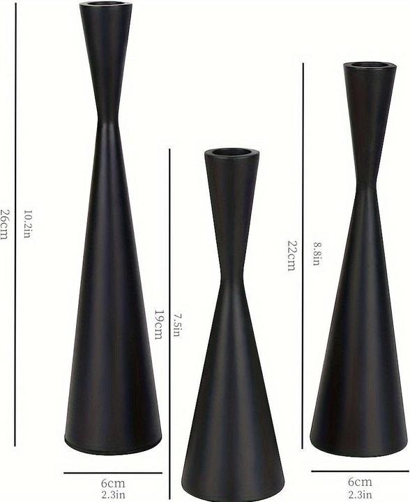 Alopini 3pcs/set Kerzenhalter, kleine Taille lange Kerzenständer, für Tafelaufsatz, Kerzenlicht Abendessen