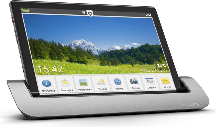 Produktbild Emporia Tablet WiFi & LTE - Produktbundle Ladeschale + Cover + Tastatur (10.10", 32 GB, Schwarz)