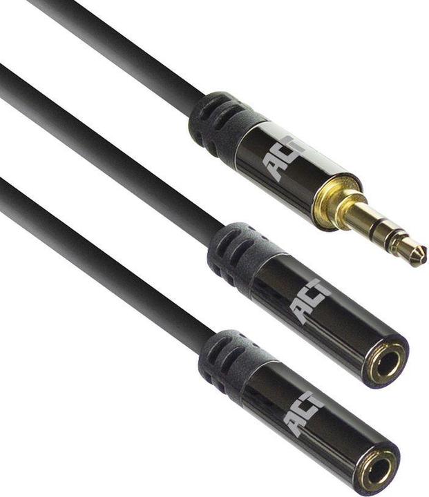 Immagine prodotto 0,15 metri Cavo splitter audio di alta qualità 3,5 mm jack maschio - 2x femmina (0.15 m, Connettore da 3,5 mm (AUX))