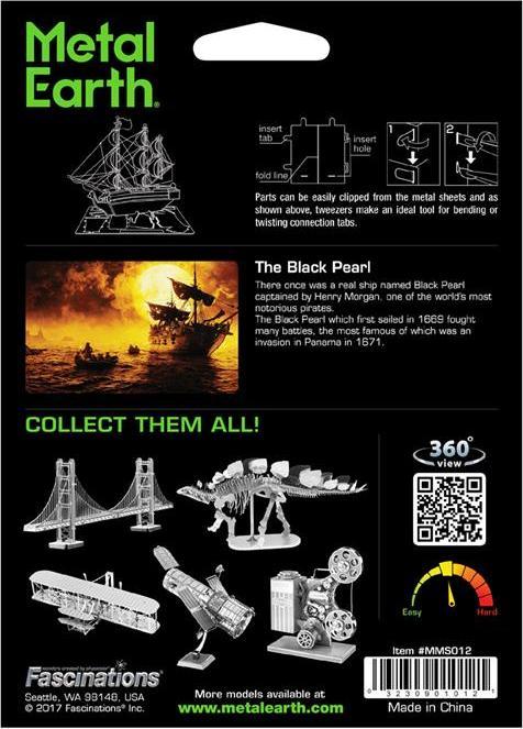 Actual product image Metal Earth Sail Ship Black Pearl