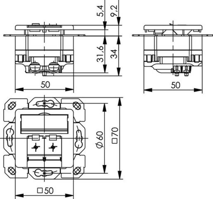 Produktbild Telegärtner TELEGAERTNER UPDose Cat6/Cl.E double 2xRJ45 alpinwhite AMJ45 (25.16.8650)