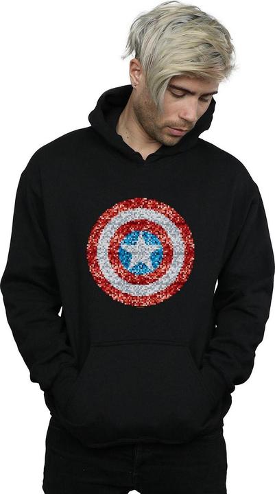 Produktbild Captain America Pixelated Shield Kapuzenpullover (S)