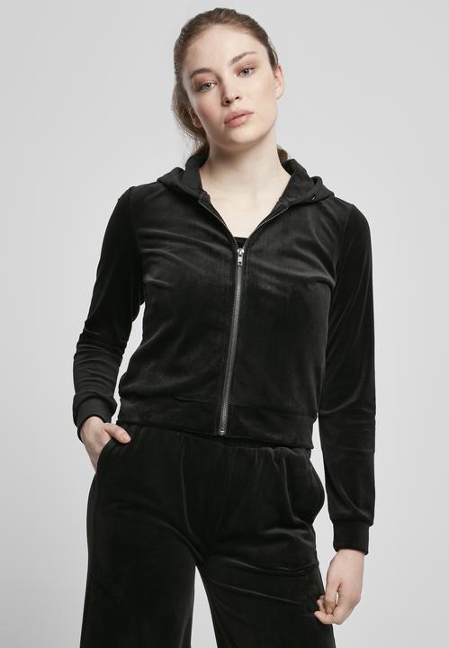 Produktbild Urban Classics Ladies Short Velvet Zip Hoody (M)