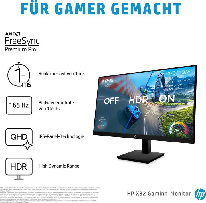 Produktbild HP X32 (2560 x 1440 Pixel, 32")