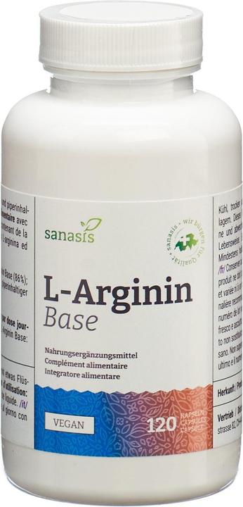 Immagine prodotto Sanasis L-Arginina Base Capsule (120 Pezzo/i, Pillole, 119 g)
