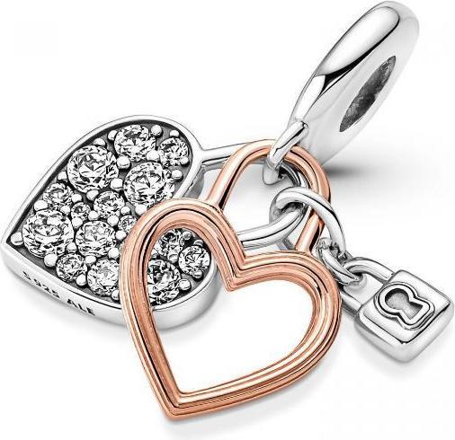 Actual product image Pandora Two Tone Rose Collection Heart Castle