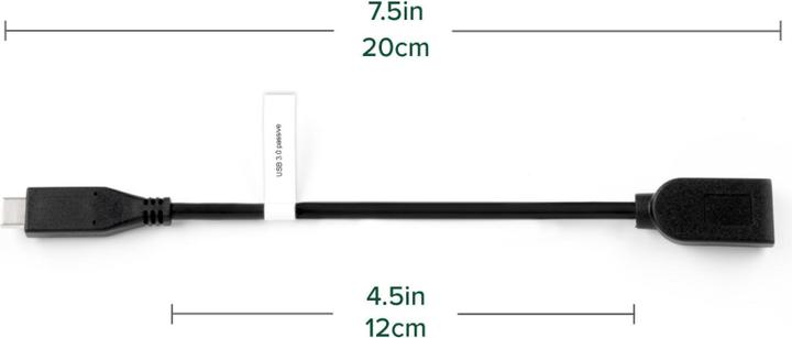 Actual product image Plugable USB C to USC Adapter Cable (0.20 m, USB 3.2 Gen 1)