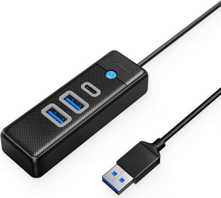 Orico Adaptateur Hub USB vers 2x USB 3.0 + USB-C, 5 Gbps, 0.15m (Noir) (USB-C, 3 Ports)