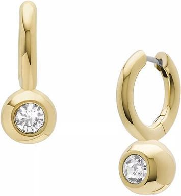 Fossil - Gold-plated hoop earrings with zircons Bright Baubles JA7254710