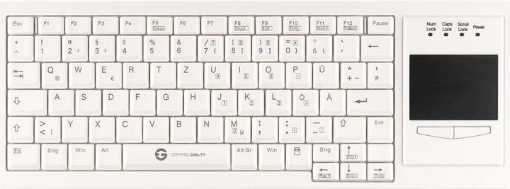 Actual product image Gett Cleantype Xtra Touch Keyboard with touchpad USB Colour white Layout DE (DE, Cable)