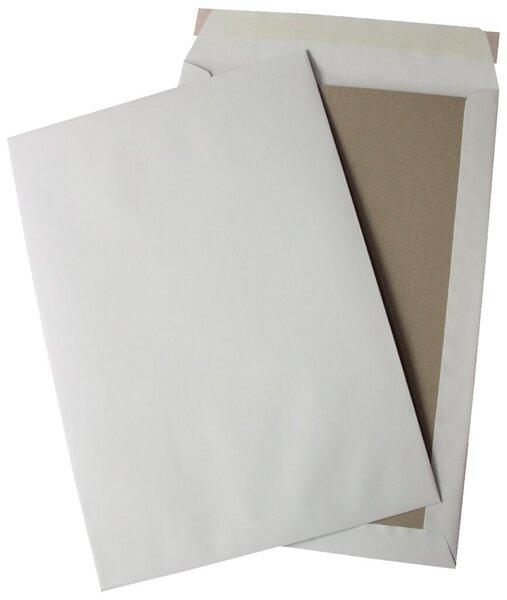 Actual product image Büroring Versandtasche DIN B4, ohne Fenster, haftklebend, Papprückwand, 110g/qm, weiss, 125 Stück (125 x)