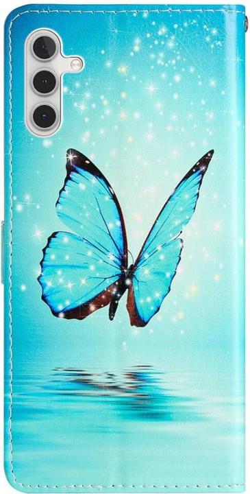 Actual product image Cover-Discount Galaxy A25 5G - Leather case cover butterfly blue (Samsung Galaxy A25 5G)