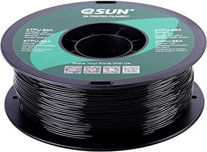 Produktbild eSUN eTPU-95A 1,75mm Black 1kg 3D Filament (TPU, 1.75 mm, 1000 g, Schwarz)