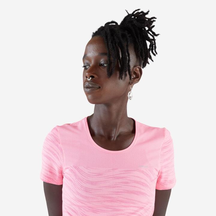 Produktbild Kiprun Laufshirt kurzarm Damen nahtlos - Run 500 Comfort rosa (M)