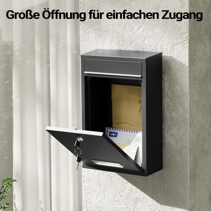 Produktbild Wiltec Briefkasten V11 Postkasten Namensschild 2 Schlüssel Stahl