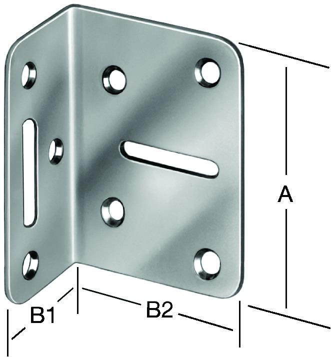 Actual product image Vormann Adjustment bracket Length 50 x 35 mm Width 70 mm Thickness 2 mm Blue galvanised steel (20 pcs.)