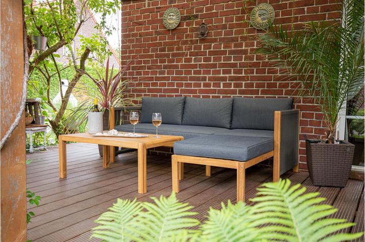 Produktbild Acamp Loungeset Malaga Schwarz/Braun, 3 Sitzplätze