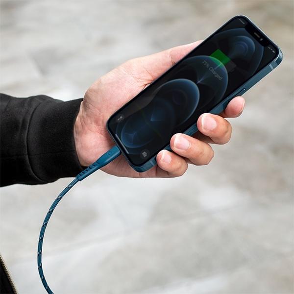 Immagine prodotto Energea cavo Nyloflex USB-C - Lightning C94 MFI 1,5m niebieski/blu (1.50 m, USB 3.2 Gen 1)