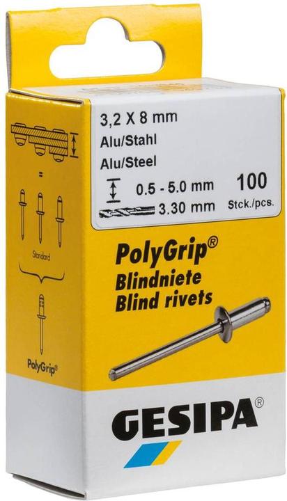 Productafbeelding Gesipa Blindklinknagel PolyGrip® Rivet schacht dxl 3,2x11,0mm VA 75 st.