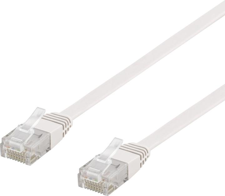 Produktbild Deltaco U/UTP Cat6 patch cable flat 0.3m 250MHz white (U/UTP, CAT6, 0.30 m)