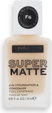 Produktbild Makeup Revolution Relove Super Matte 2 in 1 Foundation & Concealer 24 ml F6 (F6)