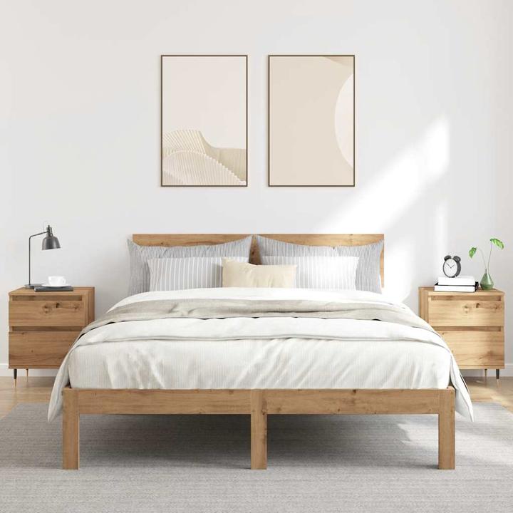 Produktbild VidaXL Nachttisch Nachtschrank Nachtkommode Nachtkonsole 2 Stk. Artisan-Eiche (40 x 35 x 50 cm)