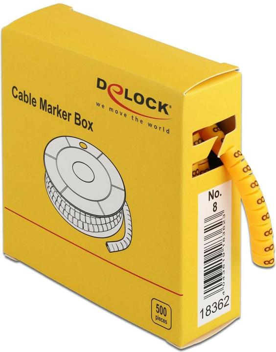 Delock Kabelmarkering nr. 8, geel 500 stuks