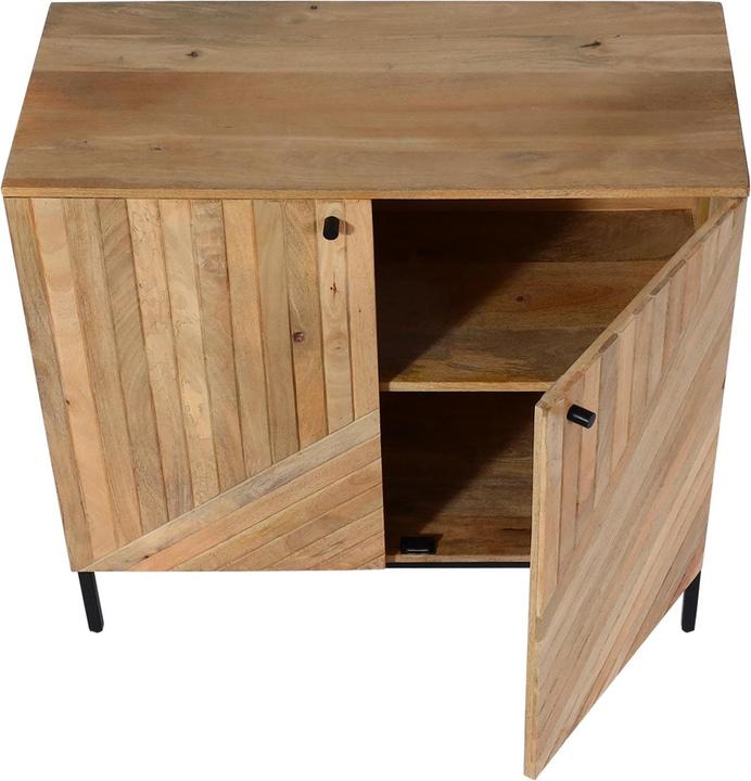 Produktbild Mendler Highboard HWC-L95, Massiv-Holz Mango 86x90x43cm, natur (90 x 43 x 86 cm)