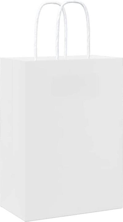 Produktbild VidaXL Kraftpapiertüten 50 Stk. mit Henkel Weiss 15x8x21 cm Papiertüte (Geschenktüte, 50 x)