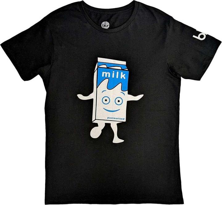 Actual product image Blur Unisex Adult Milky Sleeve Print T-Shirt (L)