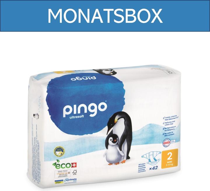 Produktbild Pingo Ökowindeln (Gr. 2, Monatsbox, 252 Stück)