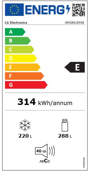 Energy Label LG GMG861EPAE (508 l)
