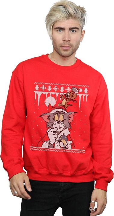 Actual product image Tom & Jerry Mens Christmas Fair Isle Sweatshirt (M)