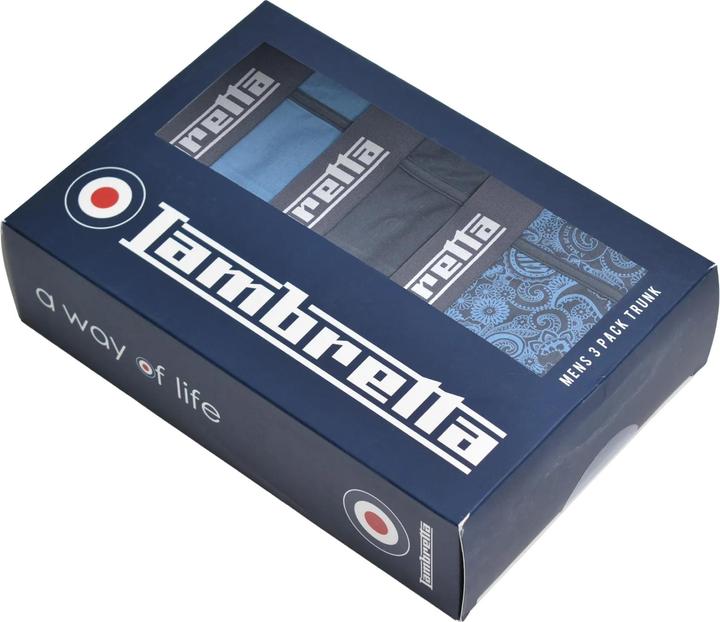 Actual product image Lambretta Mens Paisley Boxer Shorts (Pack of 3) (L, pack of 3)